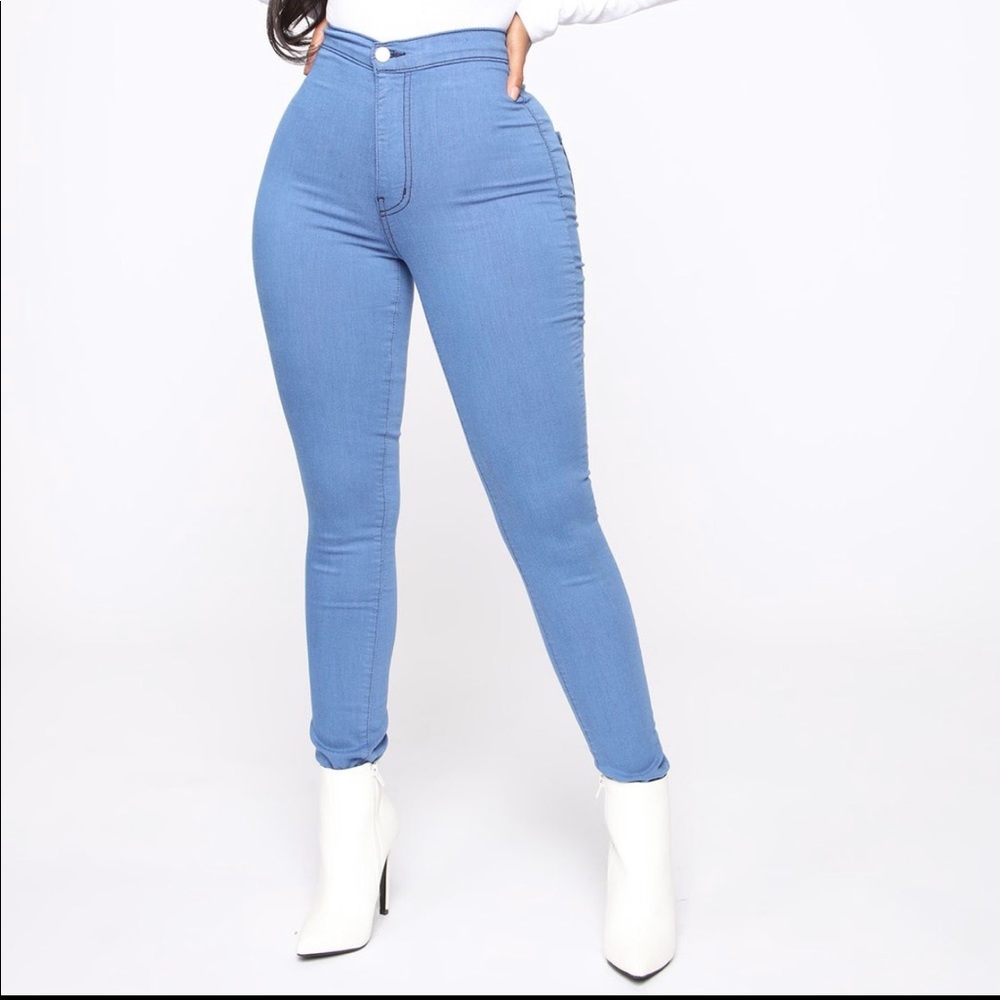 Fashion Nova Super High Waist Denim Skinny Jeans